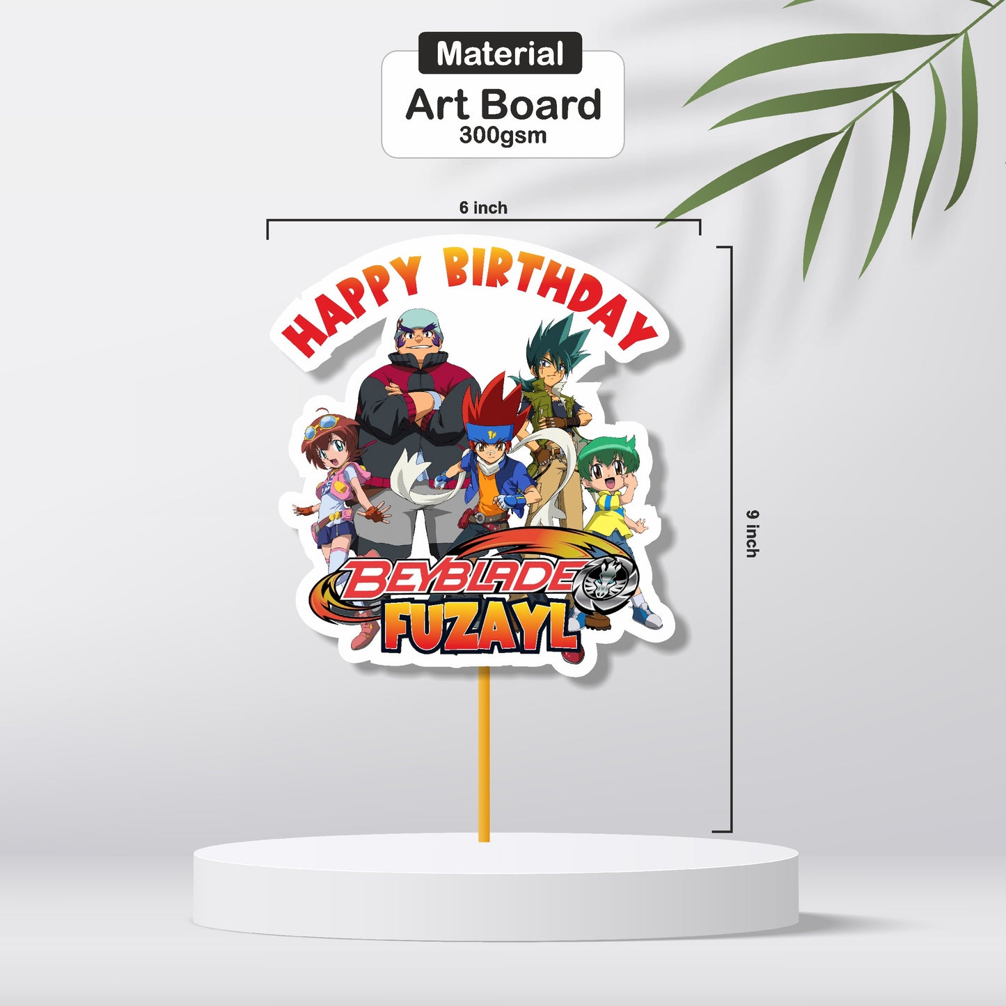 Beyblade Theme Customized Cake topper