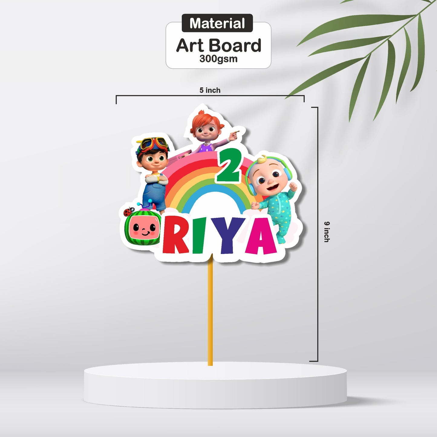 Cocomelon Theme Personalized Caketopper