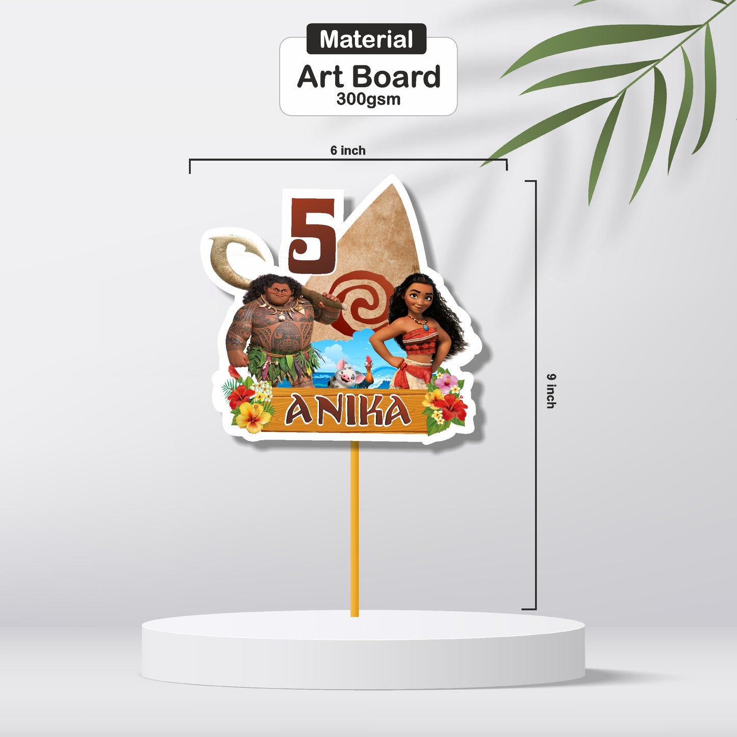 Moana Theme Customized Cake topper