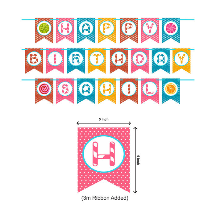 Candy Land Theme Personalized Bunting