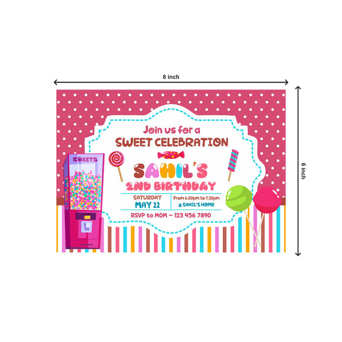 Candy Land Theme Invite