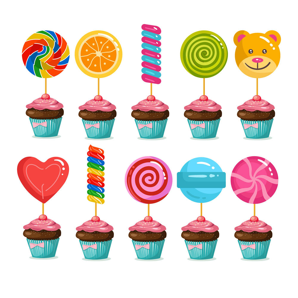 Candy Land Theme Cupcake Topper