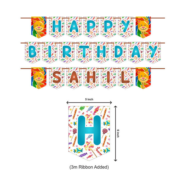 Candy Land Theme Customized Bunting