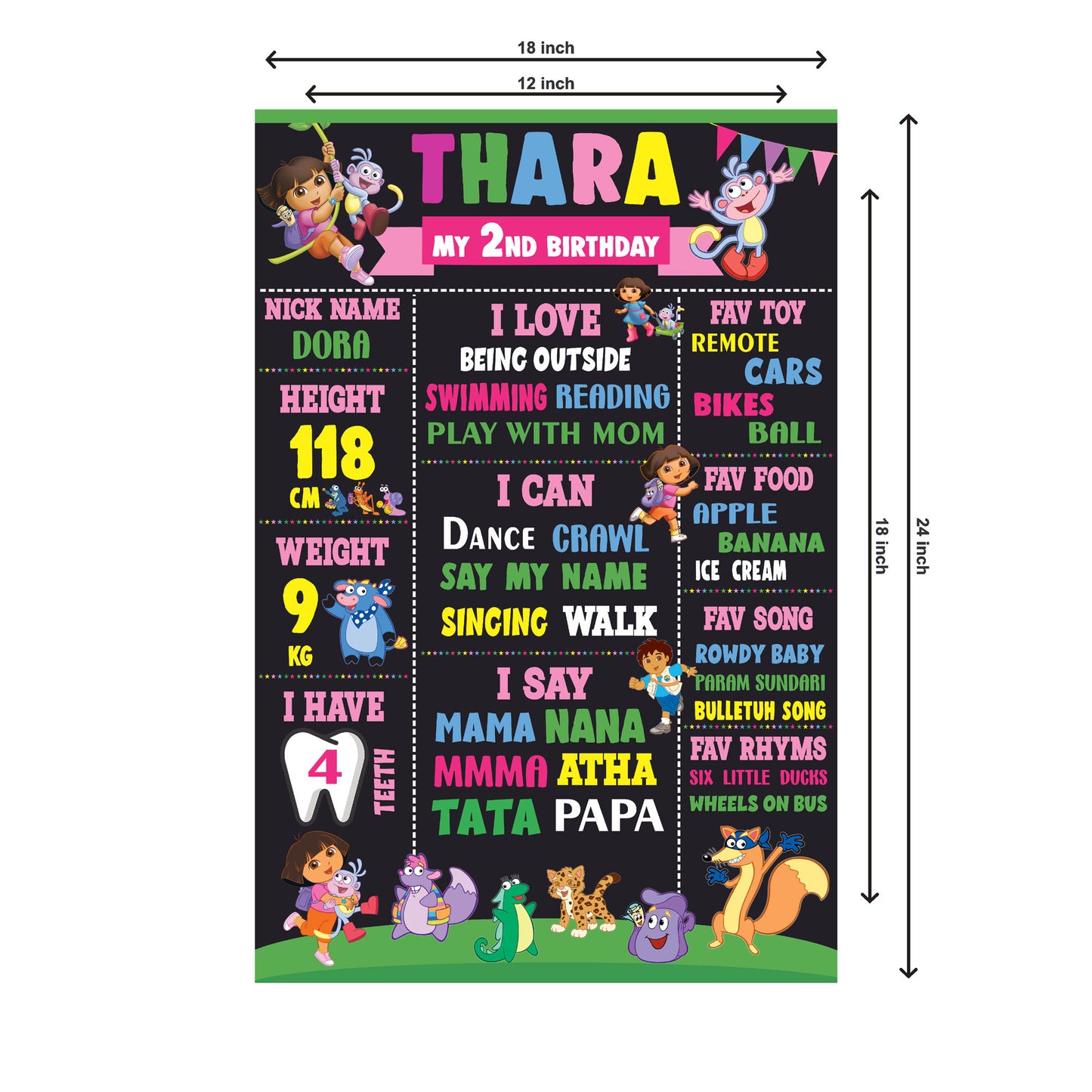 Dora the Explorer Theme Chalkboard