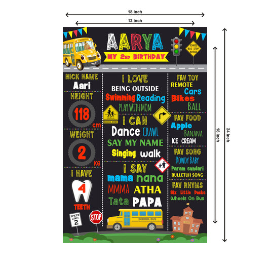 Wheels on the Bus Theme Chalkboard