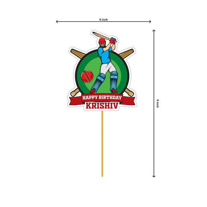 Cricket Theme Customized Caketopper