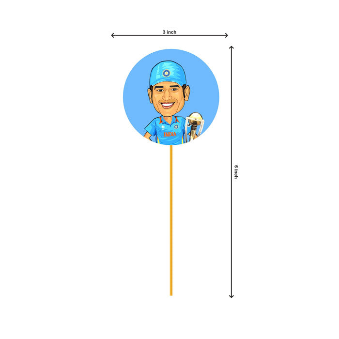 Cricket Theme Round Cupcake Topper