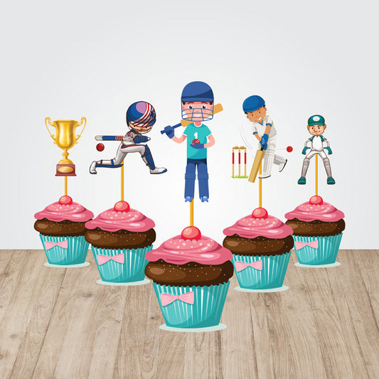 Cricket Theme Cupcake Topper