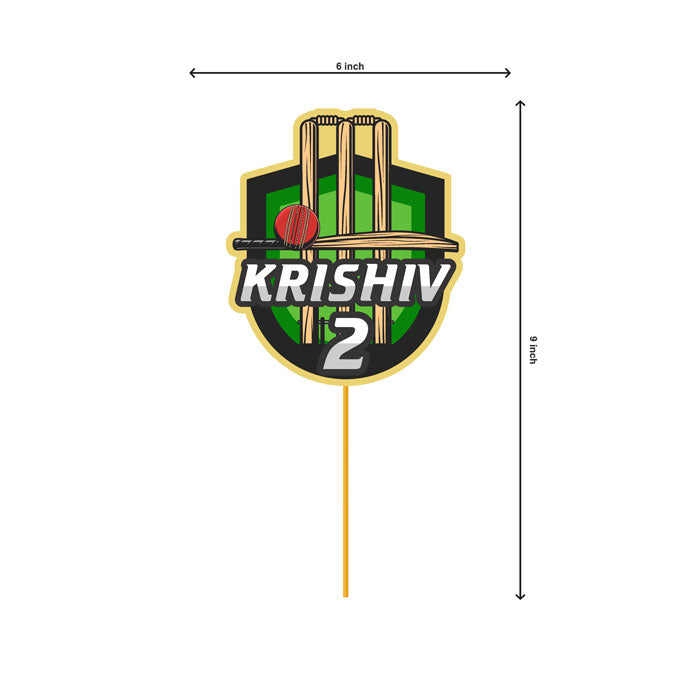 Cricket Theme Personalized Caketopper