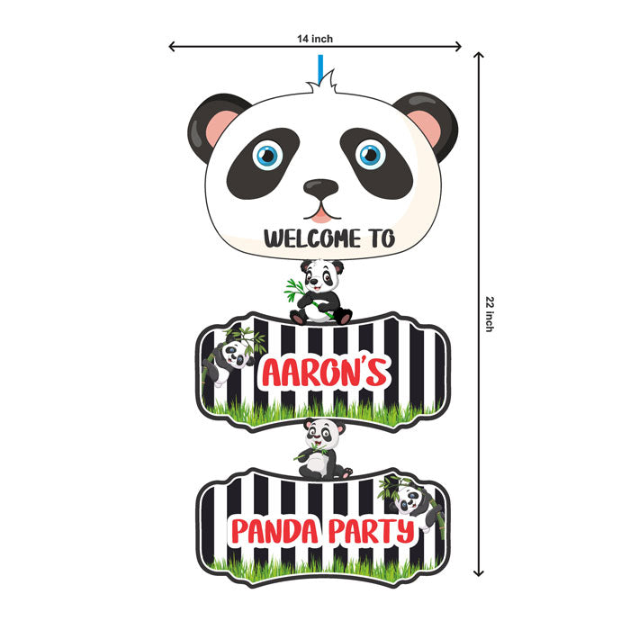 Cute Panda Theme Door Poster