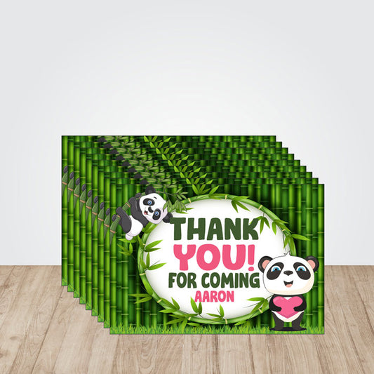 Cute Panda Theme Thank You Cards