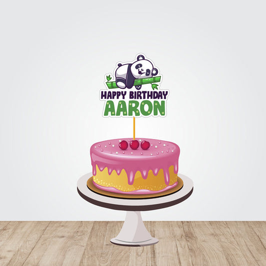 Cute Panda Theme Personalized Caketopper