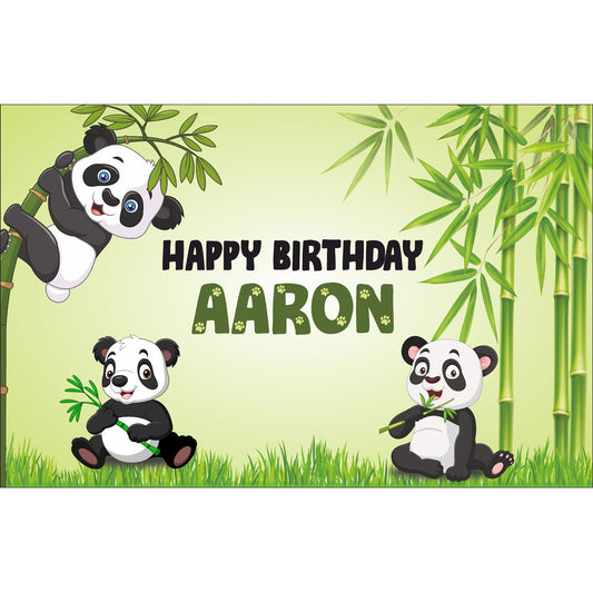 Cute Panda Theme Personalized Backdrop