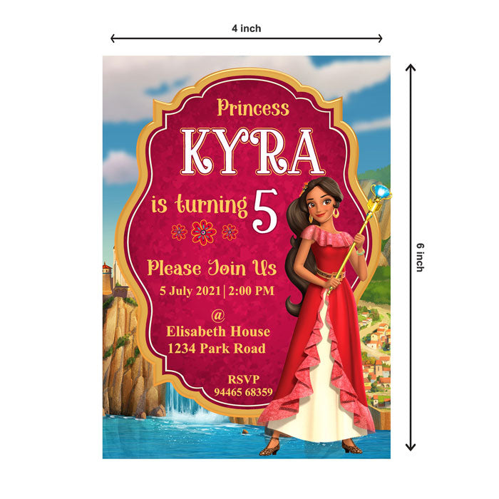 Elena of Avalor Theme Invite