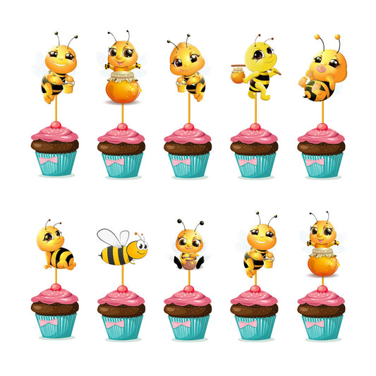 Honey Bee Theme Cupcake Topper