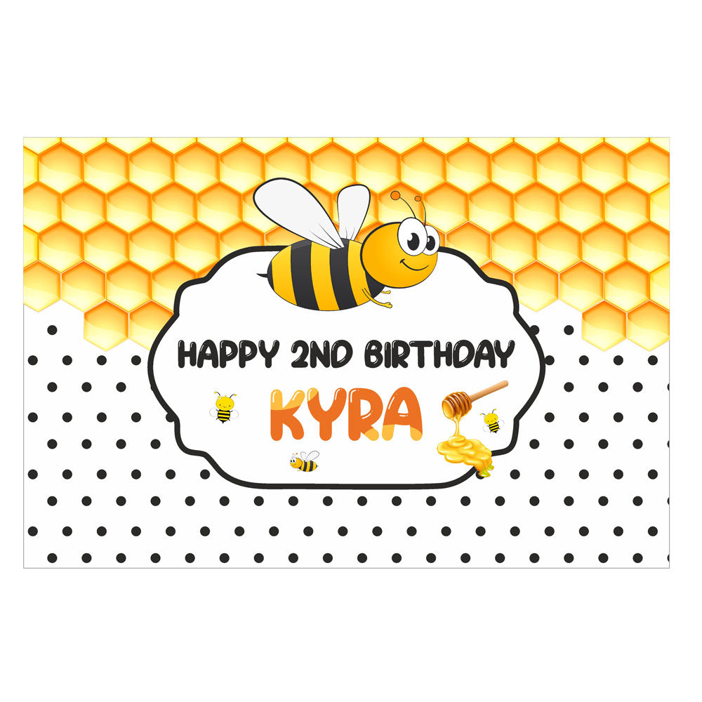 Honey Bee Theme Personalized Backdrop