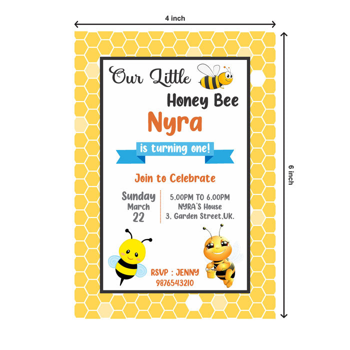 Honey Bee Theme Invite
