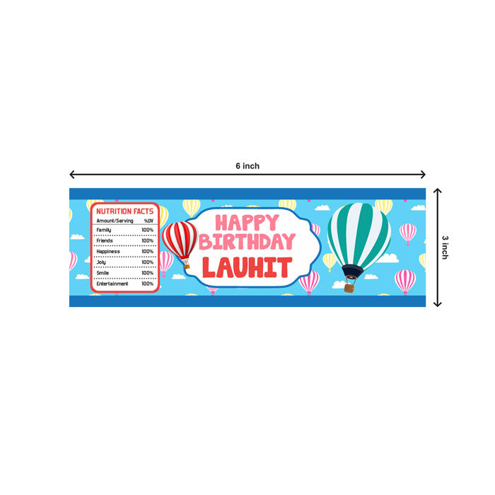 Hot Air Balloon Theme Water Bottle Sticker