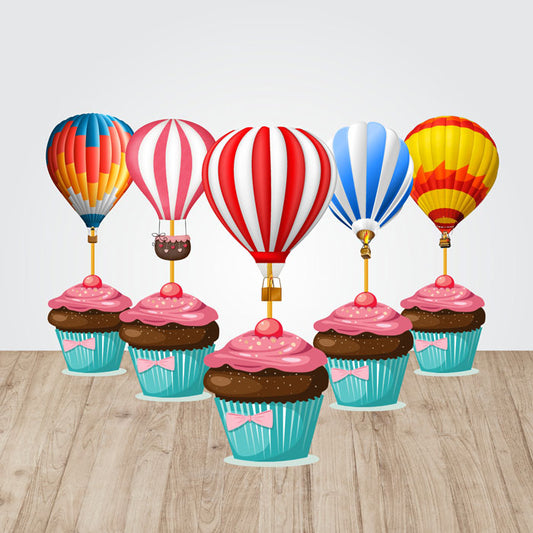 Hot Air Balloon Theme Cupcake Topper