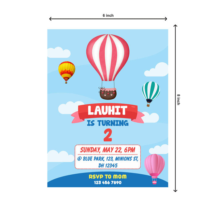 Hot Air Balloon Theme Invite