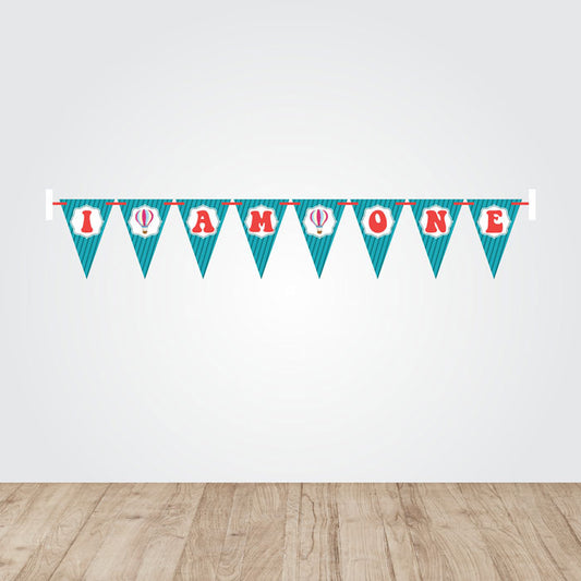 Hot Air Balloon Theme Age Bunting