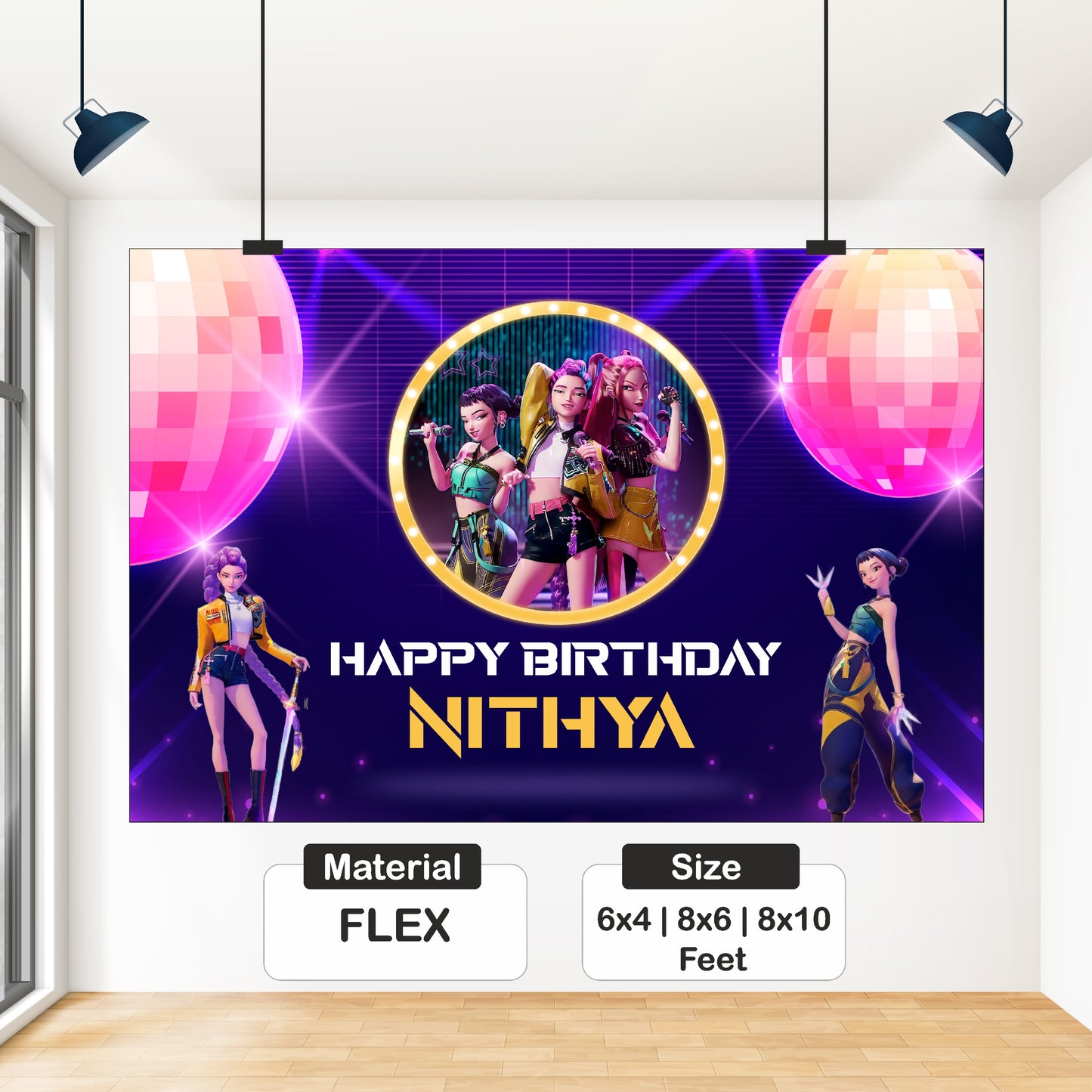 Kpop Demon Hunters Birthday Theme Backdrop