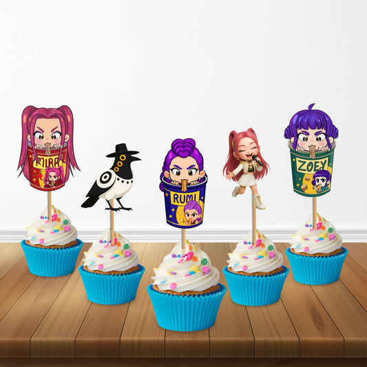 Kpop Demon Hunters Birthday Theme Classic Cupcake Topper