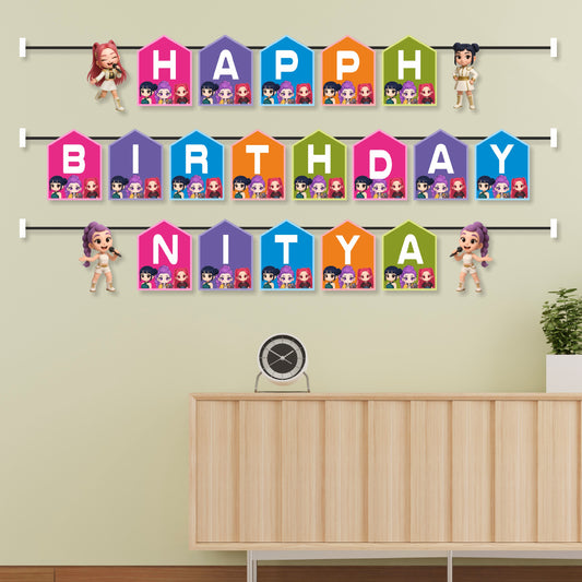 Kpop Demon Hunters Birthday Theme Customized Bunting