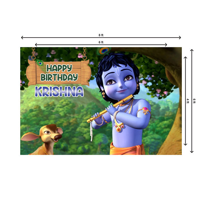 Little Krishna Theme Customized Backdrop