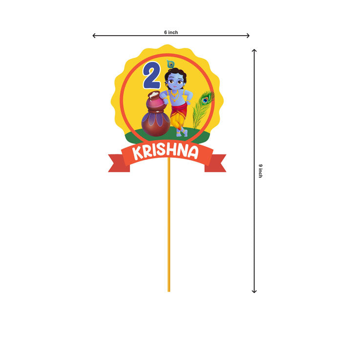 Little Krishna Theme Personalized Caketopper