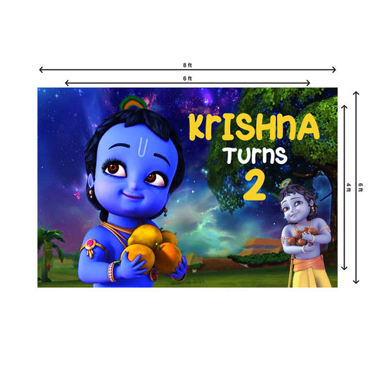 Little Krishna Theme Personalized Backdrop