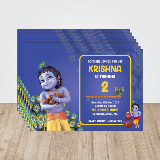 Little Krishna Theme Invite