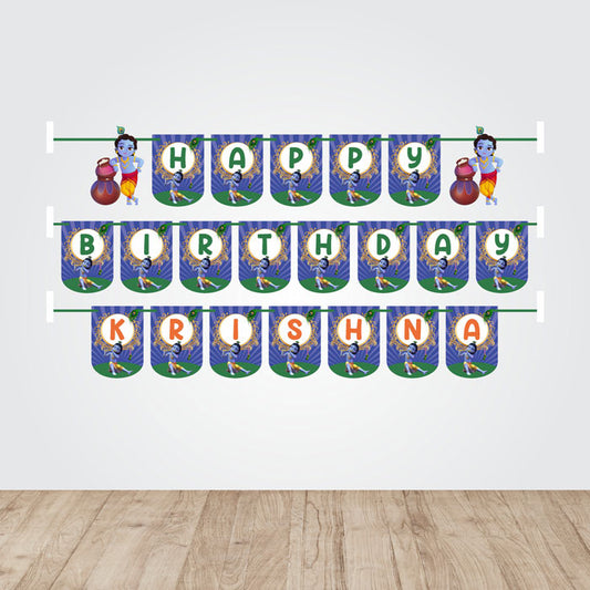 Little Krishna Theme Customized Bunting