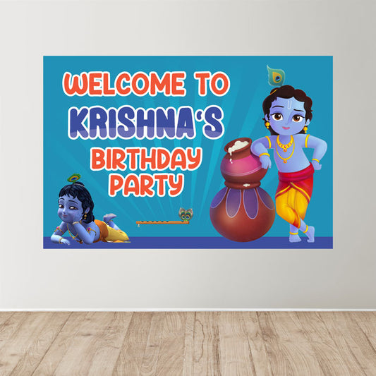 Little Krishna Theme Personalized Welcome Board