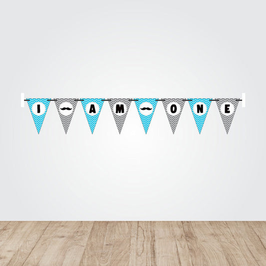 Little Man Theme Age Bunting