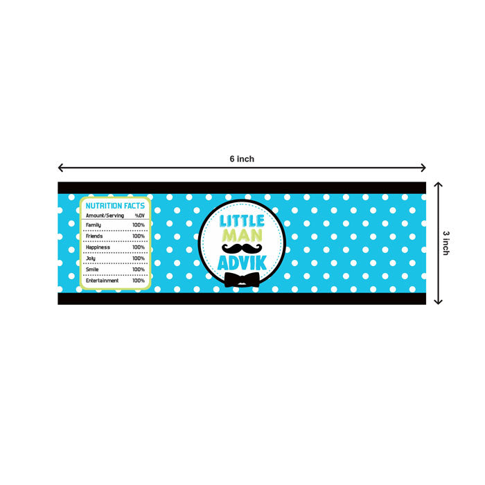 Little Man Theme Water Bottle Sticker