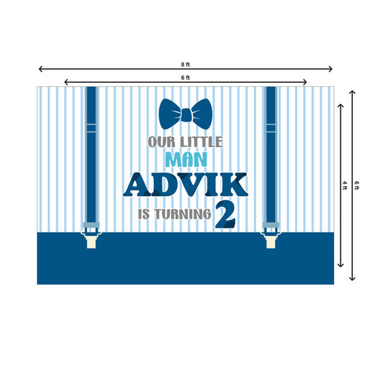 Little Man Theme Personalized Backdrop