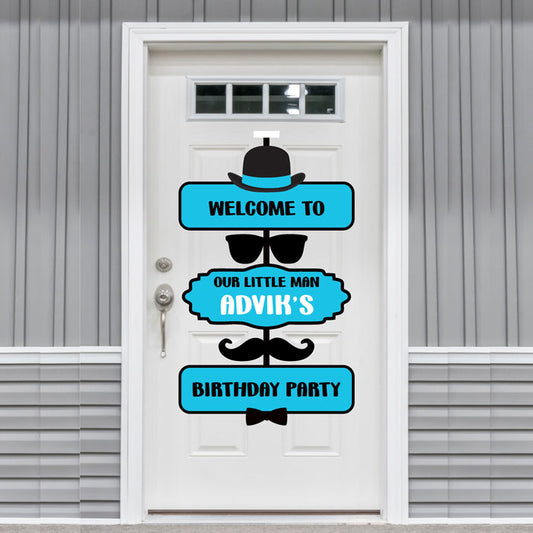Little Man Theme Personalized Door Poster