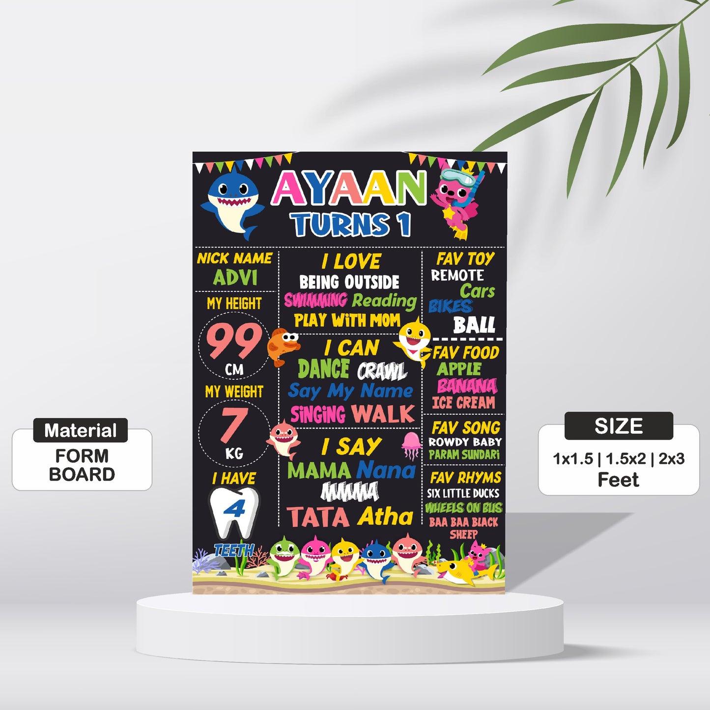 Baby Shark Theme Chalkboard