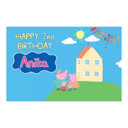 Peppa Pig Girl Theme Customized Backdrop