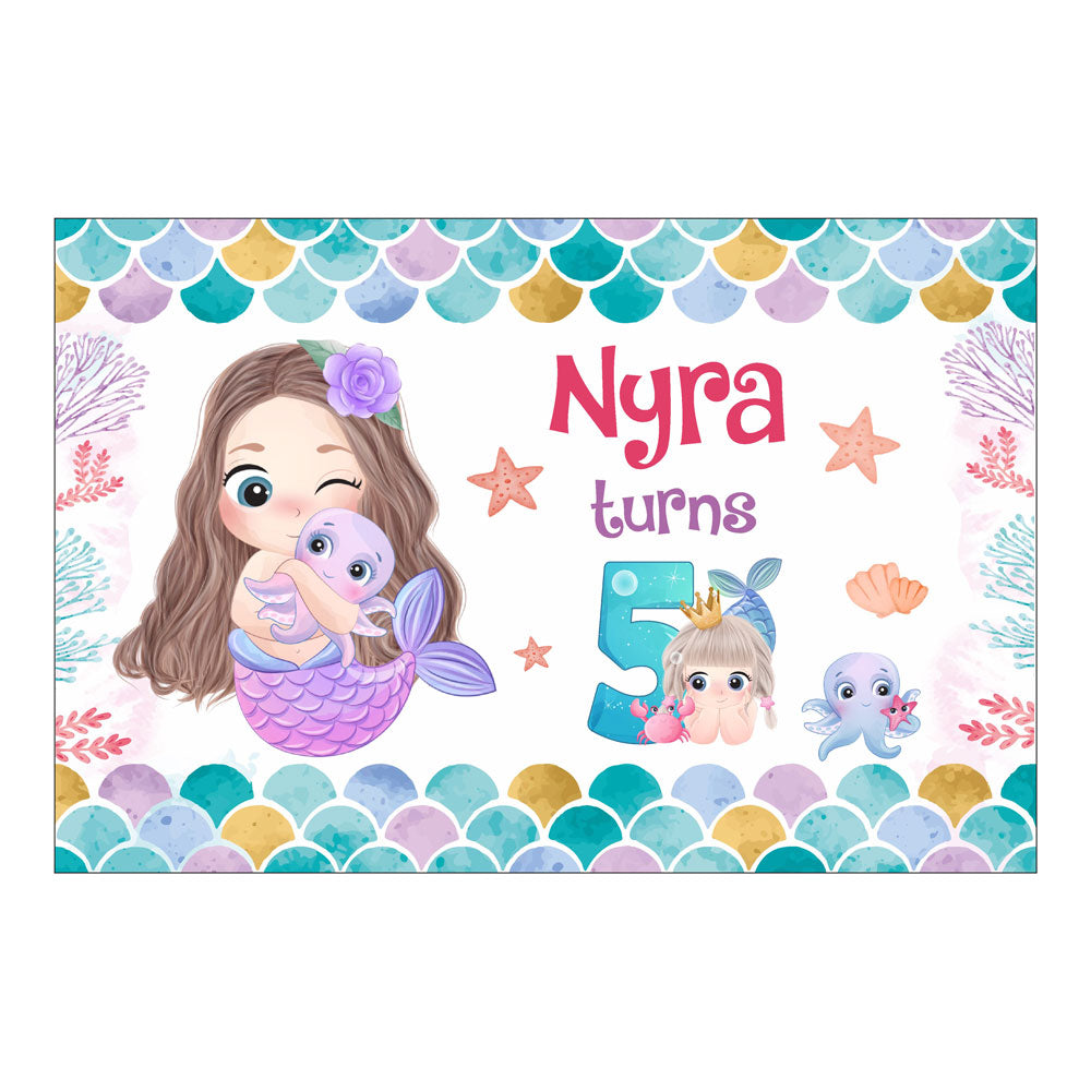 Mermaid Pastel Theme Backdrop