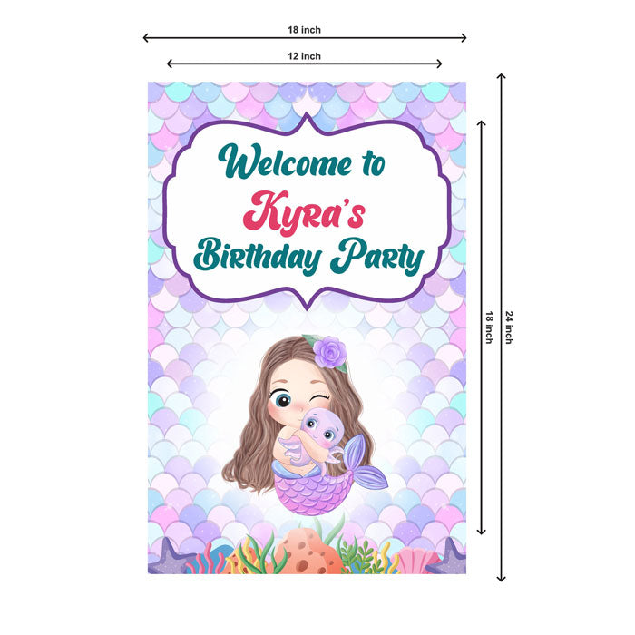 Mermaid Pastel Theme Personalized Welcome Board