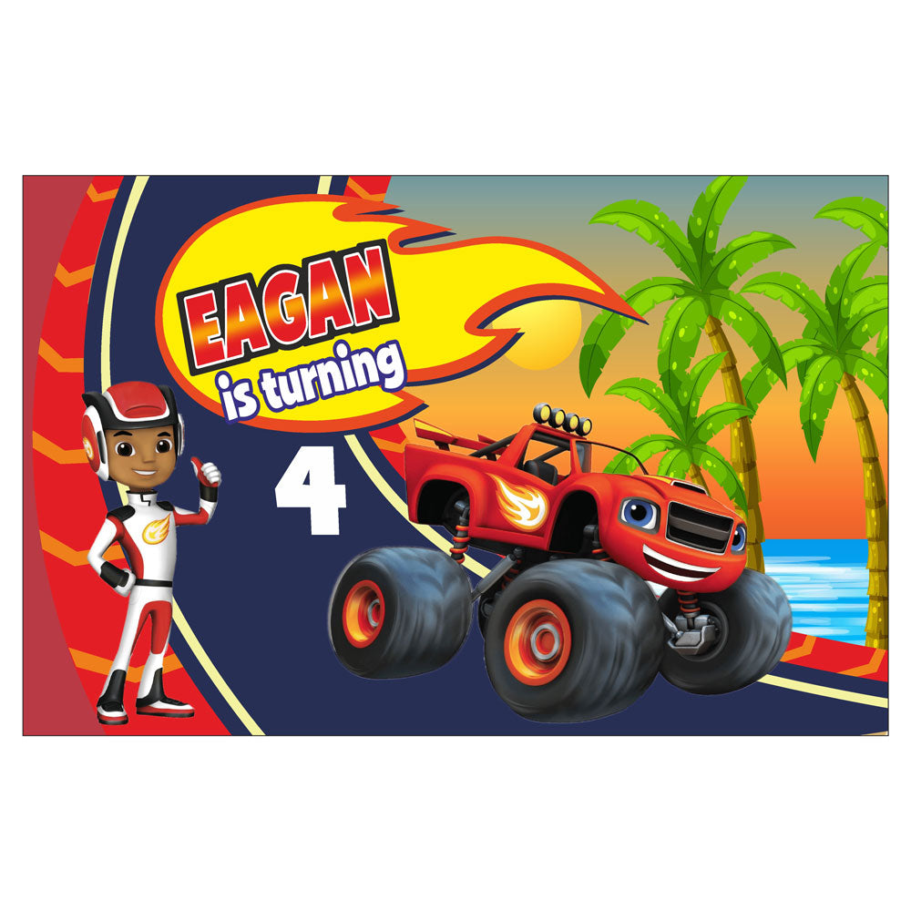 Blaze & Monster Truck Theme Backdrop