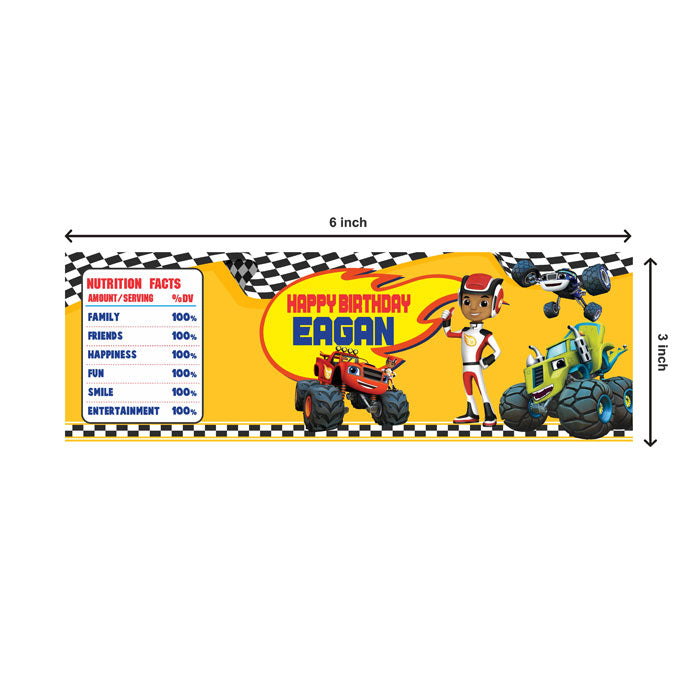 Blaze & Monster Truck Theme Water Bottle Sticker
