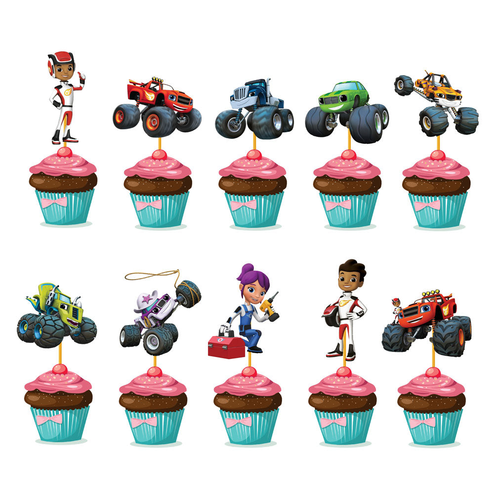Blaze & Monster Truck Theme Cupcake Topper
