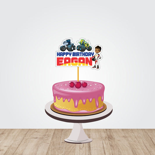 Blaze & Monster Truck Theme Personalized Caketopper