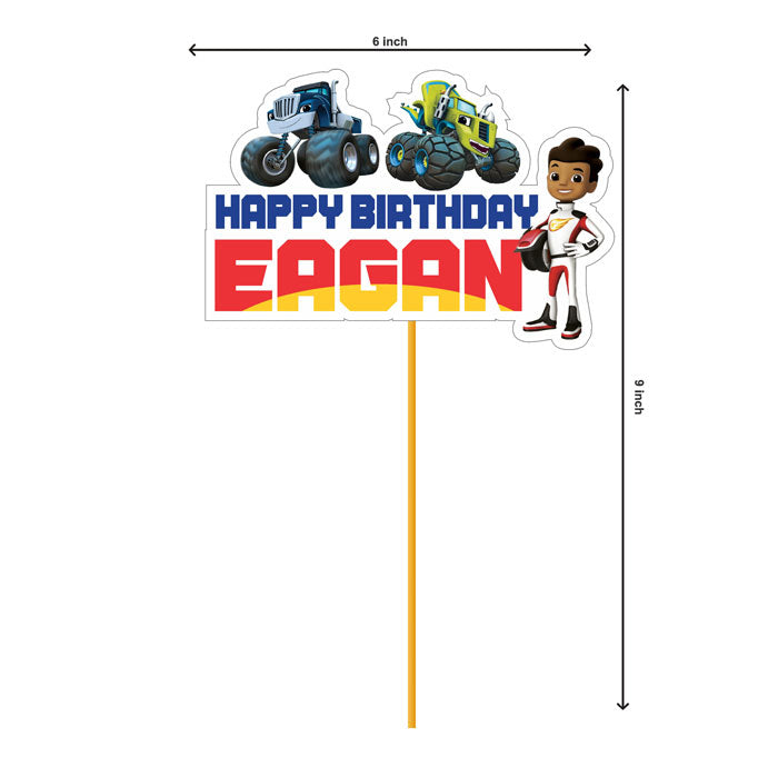 Blaze & Monster Truck Theme Personalized Caketopper