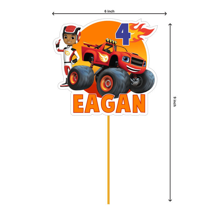 Blaze & Monster Truck Theme Customized Caketopper