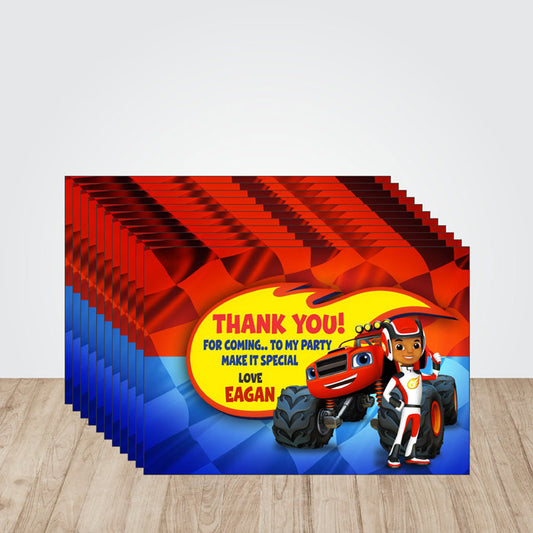 Blaze & Monster Truck Theme Thank You Cards