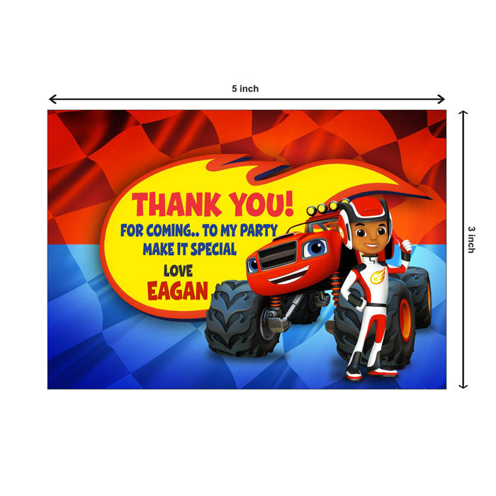 Blaze & Monster Truck Theme Thank You Cards